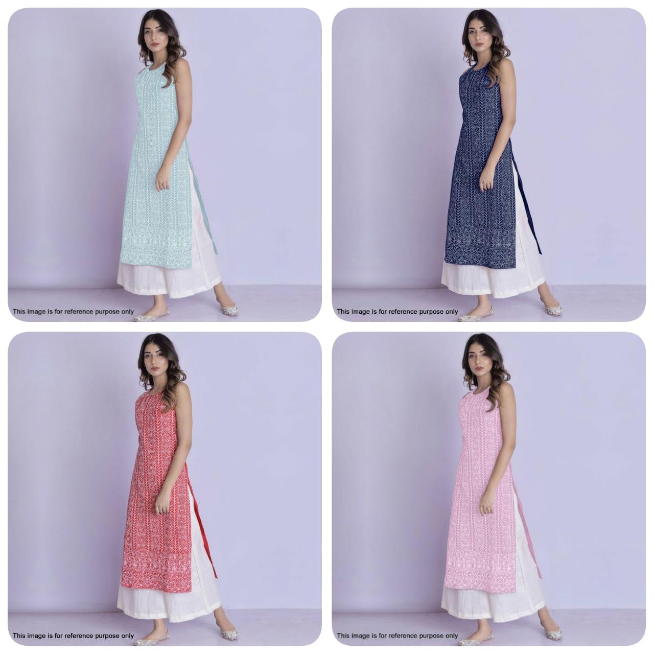 New Latest Cotton Casual Kurti Collection with Plazo Having Heavy Work 